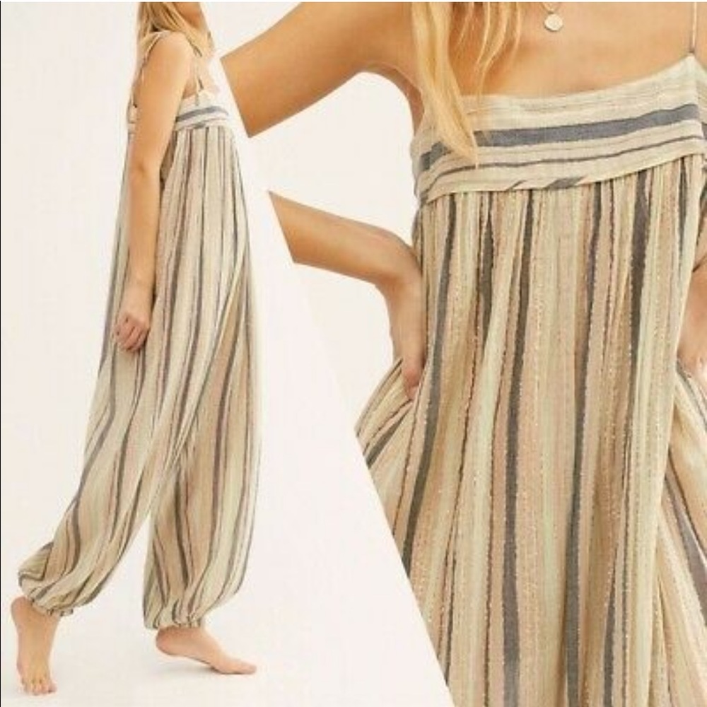 Free people HAREM LUREX Jumpsuit NEW with Tags